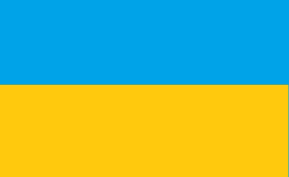 ウクライナの国旗の色（青は空を、黄は大地を染める小麦と農業を表しています。 ）
