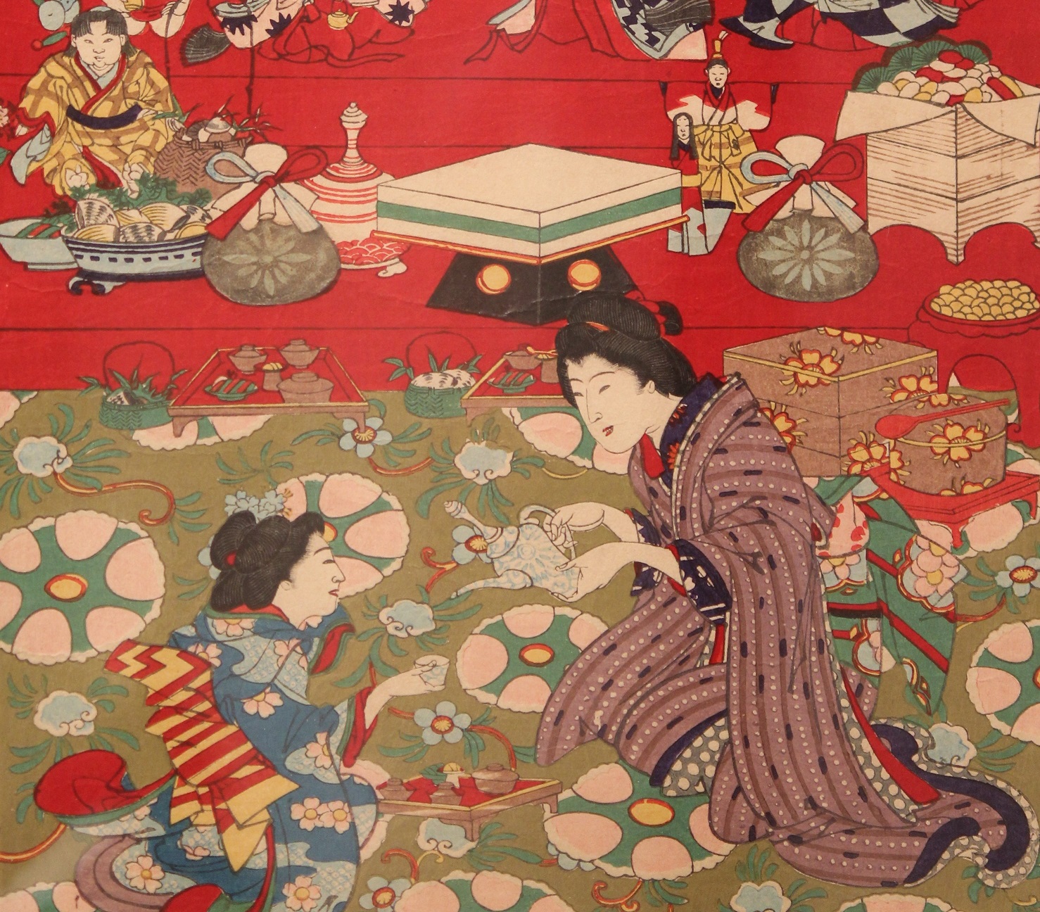 骨董　屏風　唐子　唐子遊図　雛祭り　お雛様　桃の節句　古玩　古美術　肉筆 骨董 屏風 唐子 唐子遊図 雛祭り お雛様 桃の節句 古玩 古美術 肉筆