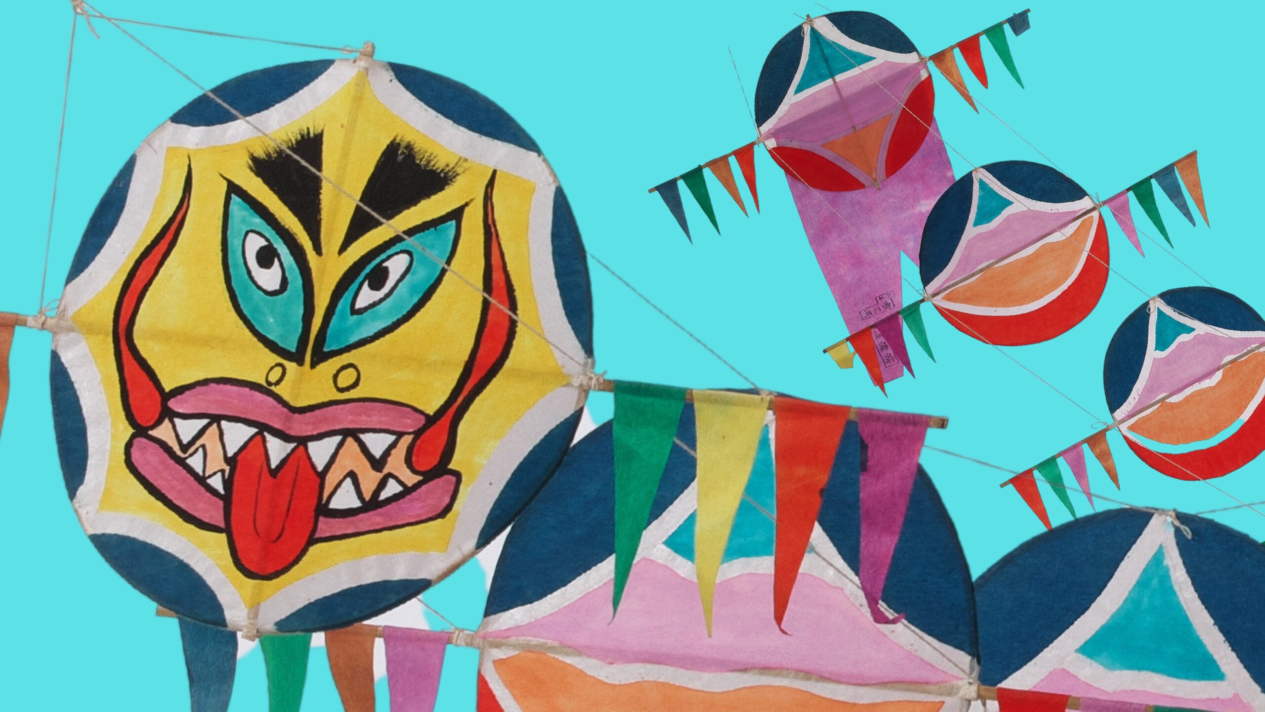 【波】古い郷土玩具の凧/青森県八戸市 南部凧絵”猿 金太郎”