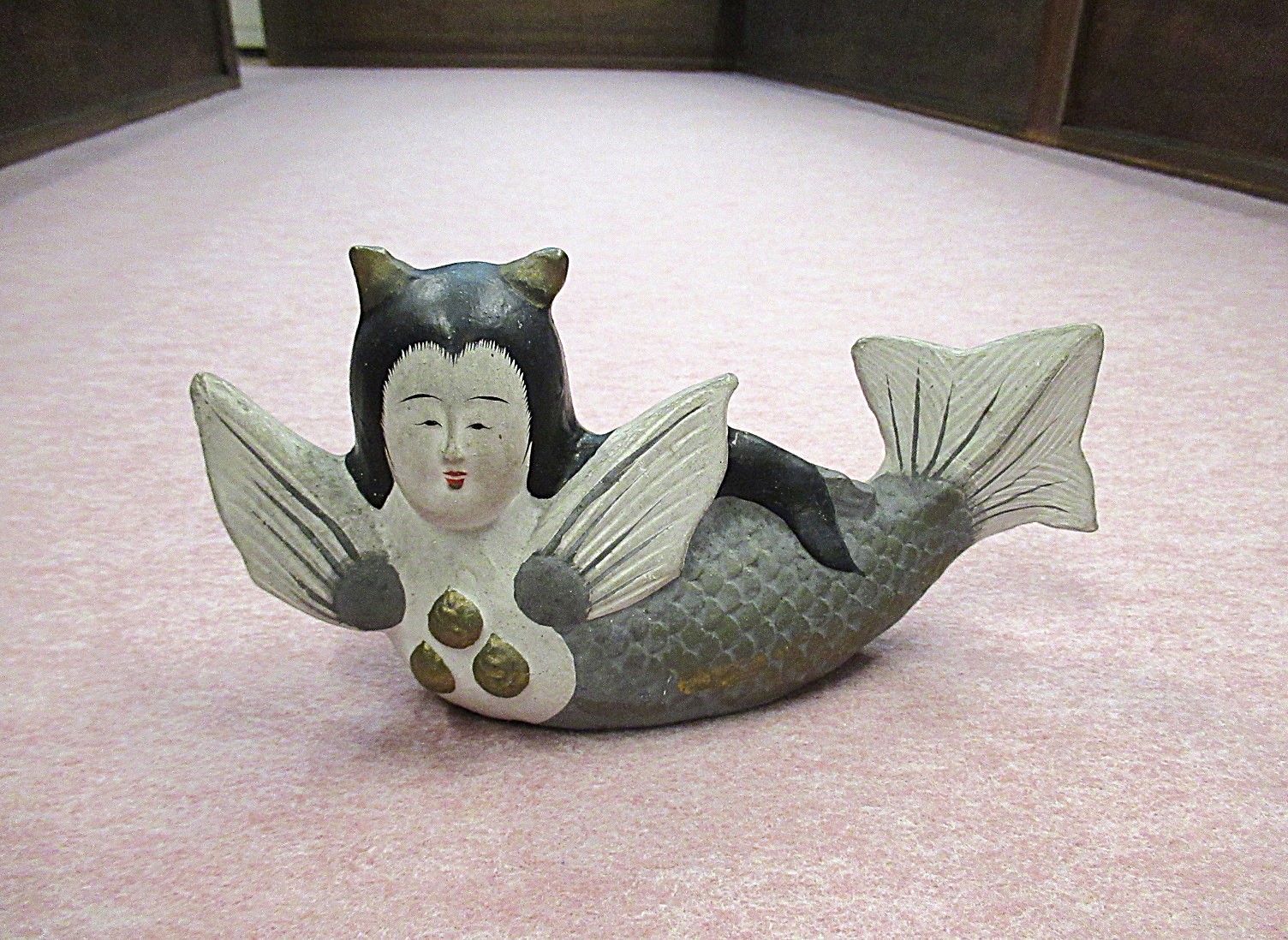 時代提物 人物根付 天然素材【魚売り】高さ約5.2cm 重さ26g 江戸の 